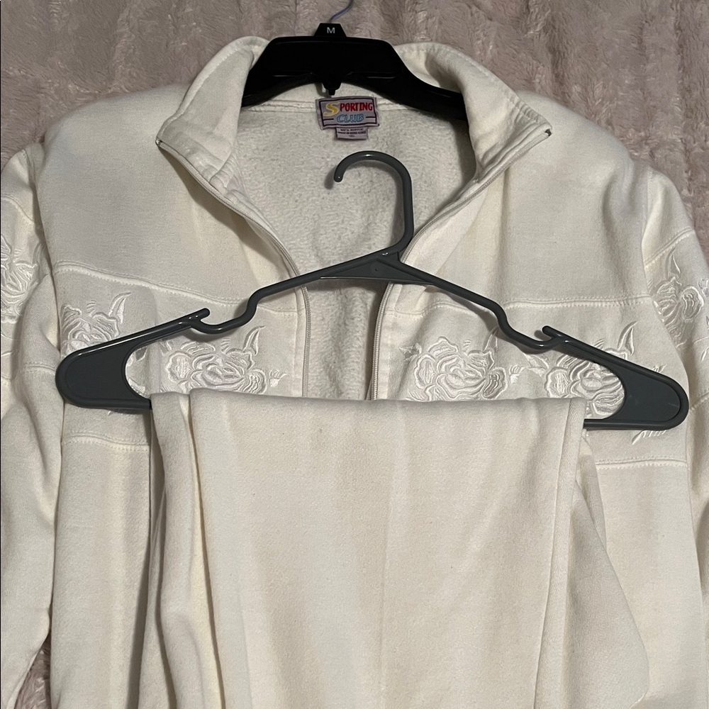 Women's Cream Sweat pants and Jacket
